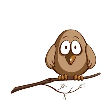 Funny Sparrow On White Stock Illustration
