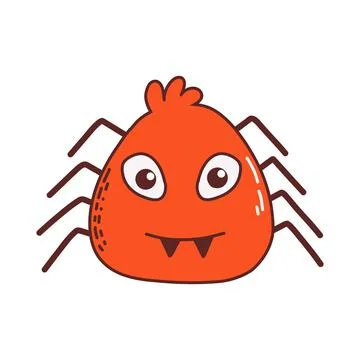 Funny Spider. Halloween element. Trick or treat concept. Vector illustration in Stock Illustration