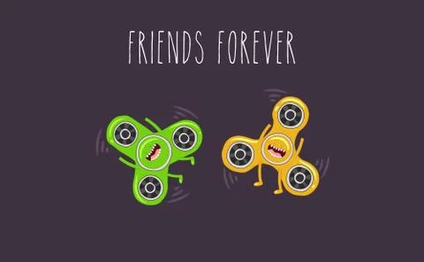 Funny spinner set. Stress relieving toy Stock Illustration