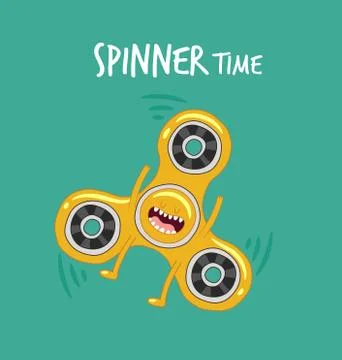 Funny spinner set. Stress relieving toy Stock Illustration