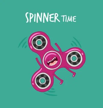 Funny spinner set. Stress relieving toy Stock Illustration