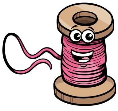 Funny spool of thread clip art cartoon illustration Cartoon illustration o... Stock Photos