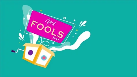Funny spring box toy with April Fools day sign Stock Footage 317926461
