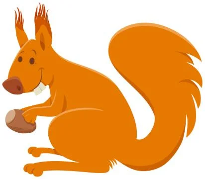 Funny squirrel cartoon animal comic character Stock Illustration