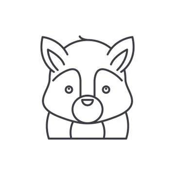 Funny squirrel line icon concept. Funny squirrel vector linear illustration Illustrazione stock
