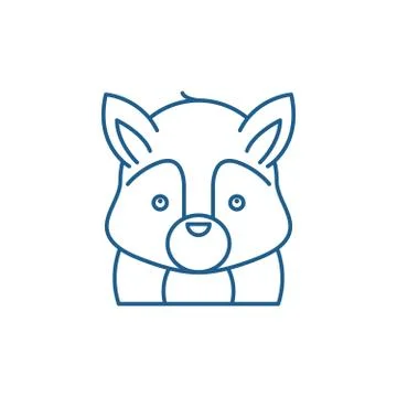Funny squirrel line icon concept. Funny squirrel flat vector symbol, sign Stock Illustration