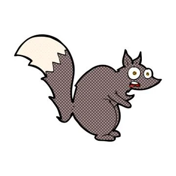 Funny startled squirrel comic cartoon Stock Illustration