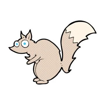 Funny startled squirrel comic cartoon Stock Illustration