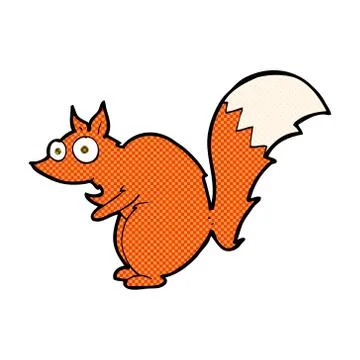 Funny startled squirrel comic cartoon Stock Illustration