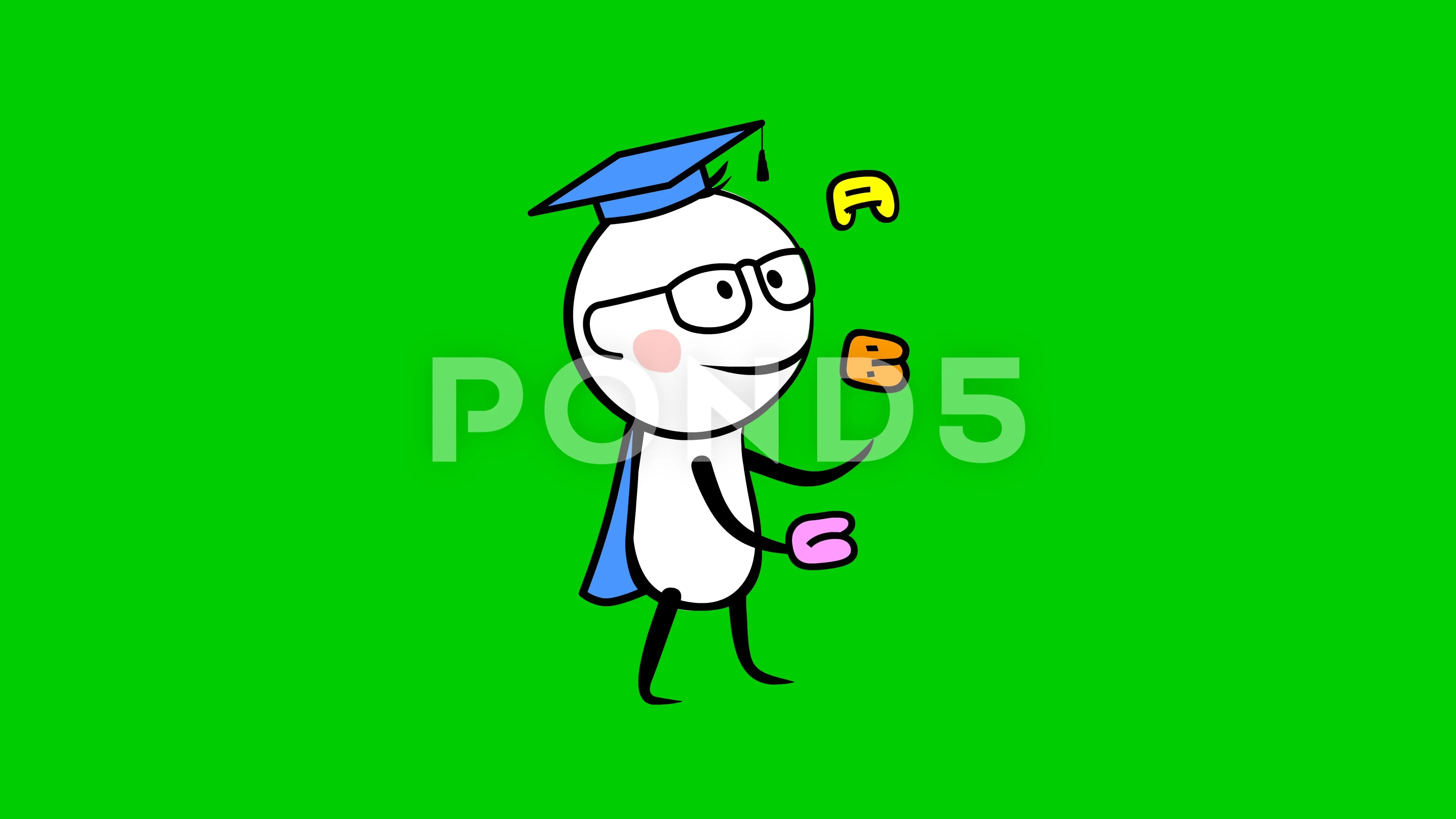 Funny stick figure kid character jugglin... | Stock Video | Pond5