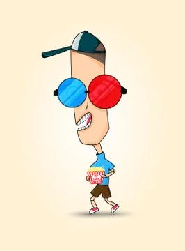 Funny Sticker Boy, Illustration Vector Stock Illustration