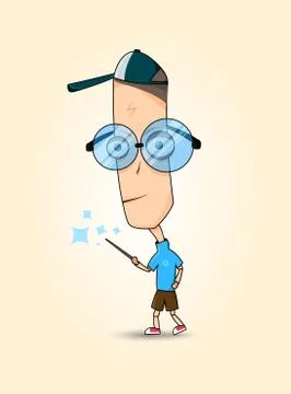 Funny Sticker Boy, Illustration Vector Stock Illustration