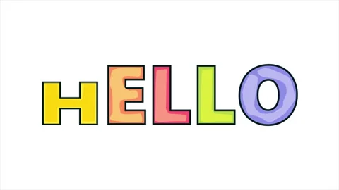 Funny Stickers Morphing to HELLO text Stock Footage 283891688