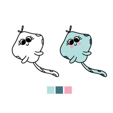 Funny stingray cartoon Illustrazione stock