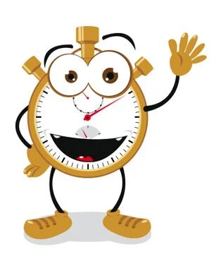 Funny stop watch Stock Illustration