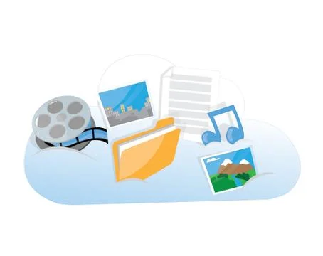 Funny storage cloud Stock Illustration