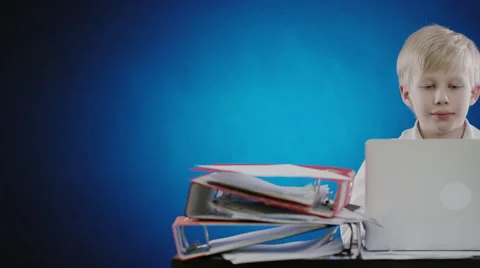 Funny student typing on laptop Stock Footage 65991105