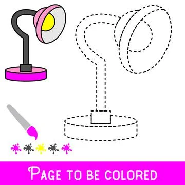 Funny Study Lamp to be colored, the coloring book for preschool kids with eas Stock Illustration