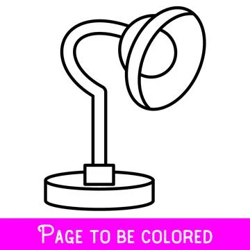 Funny Study Lamp to be colored, the coloring book for preschool kids with eas Stock Illustration