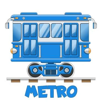 Funny subway car. Stock Illustration