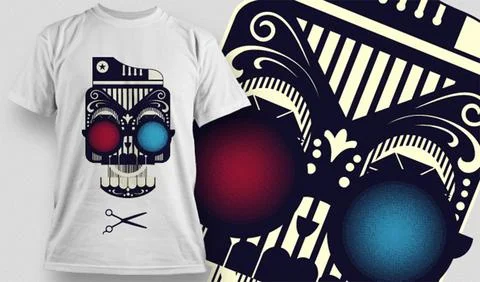 Funny sugar skull vector t-shirt design Stock Illustration