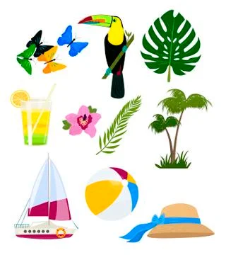 Funny summer logos Stock Illustration