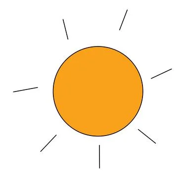 Funny sun isolated on a white background Stock Illustration