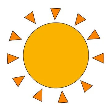 Funny sun isolated on a white background Stock Illustration