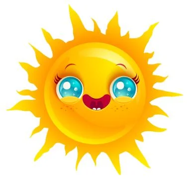 Funny sun with smile. Stock Illustration