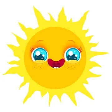Funny sun with smile. Stock Illustration