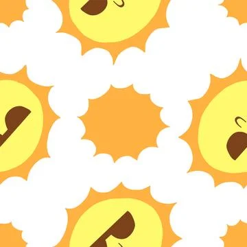 Funny sun with sunglasses pattern in cartoon flat style Stock Illustration