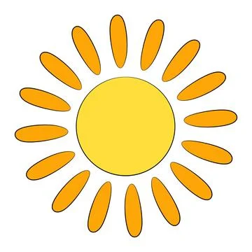 A funny sun on white background Stock Illustration