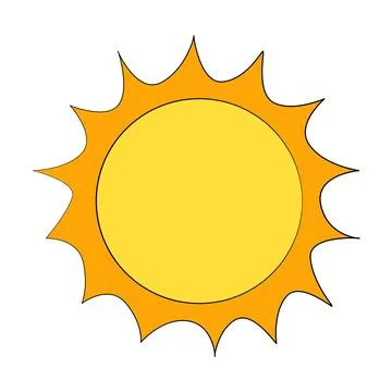 Funny sun on white background Stock Illustration