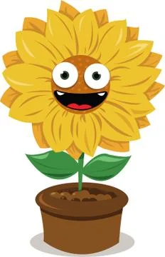 Funny sunflower Stock Illustration