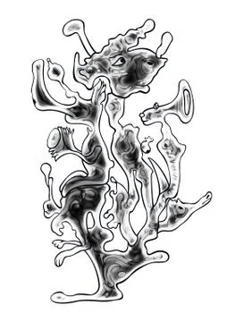 Funny surrealism creature Stock Illustration