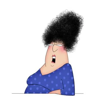 Funny talking lady Stock Illustration