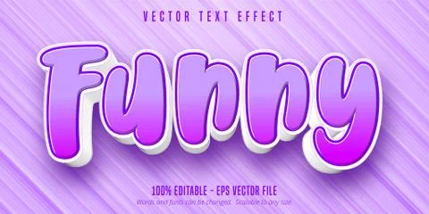 Funny text, cartoon style editable text effect Stock Illustration