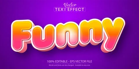 Funny text, cartoon style editable text effect Stock Illustration