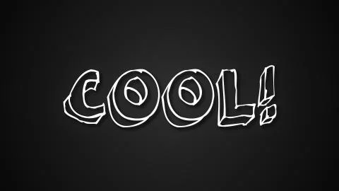 Funny text Cool with frame like worms, 3d render background, computer generated Stock Illustration