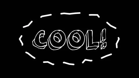Funny text Cool with frame like worms, 3d render background, computer gene... Stock Photos