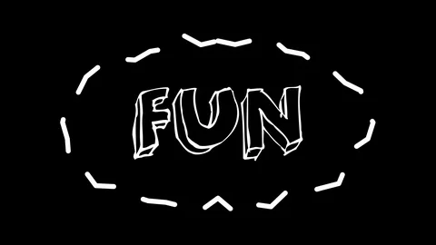 Funny text Fun with frame like worms, 3d render background, computer generated Stock Footage 109190067