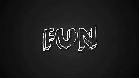 Funny text Fun with frame like worms, 3d render background, computer generated Stock Illustration