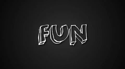 Funny text Fun with frame like worms, 3d render background, computer gener... Stock Photos