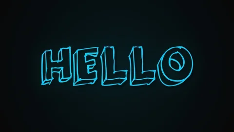 Funny text Hello with frame like worms, 3d render background, computer generated Stock Footage 109209050