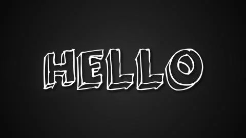 Funny text Hello with frame like worms, 3d render background, computer generated Illustrazione stock