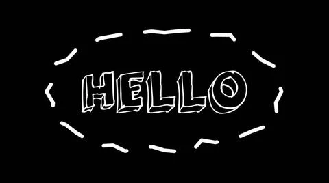 Funny text Hello with frame like worms, 3d render background, computer gen... Stock Photos