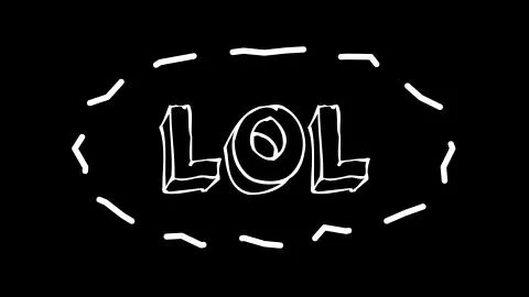 Funny text Lol with frame like worms, 3d render background, computer generated Stock Illustration