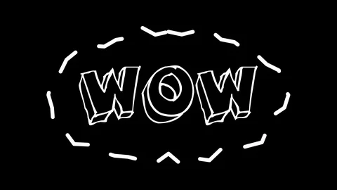 Funny text Wow with frame like worms, 3d render background, computer generated Stock Footage 109171568