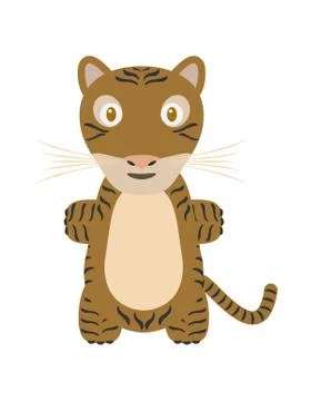 Funny tiger character Stock Illustration