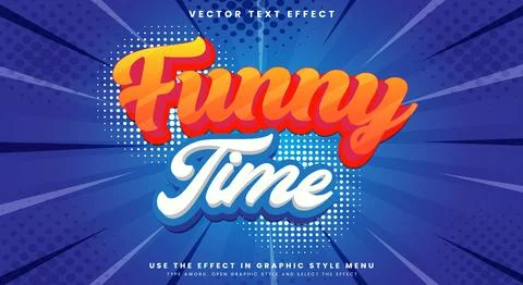 Funny Time Cartoon Style editable text effect イラスト素材